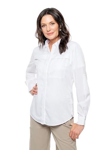 Insect Shield Women's Elements Lite Long Sleeve Mosquito Repellent Shirt - Medium White