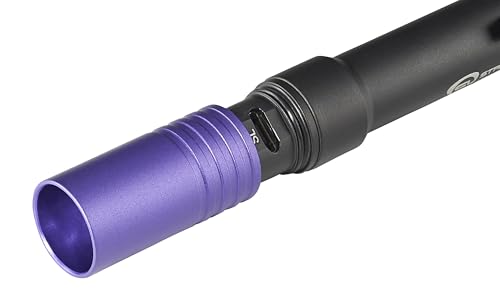 USB Rechargeable UV LED Penlight with Holster - Black & Compact