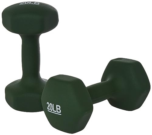 20 lb Neoprene Dumbbell Set - Exercise & Muscle Toning Hand Weights
