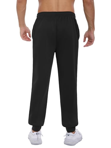 Mens Sweatpants with Pockets Gym Joggers - Athletic Casual Pants 5X-Large 4 Pack Black Navy Green Grey