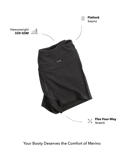 Woolly Women's Merino Wool Active Shorts - Medium, Black, Yoga & Running