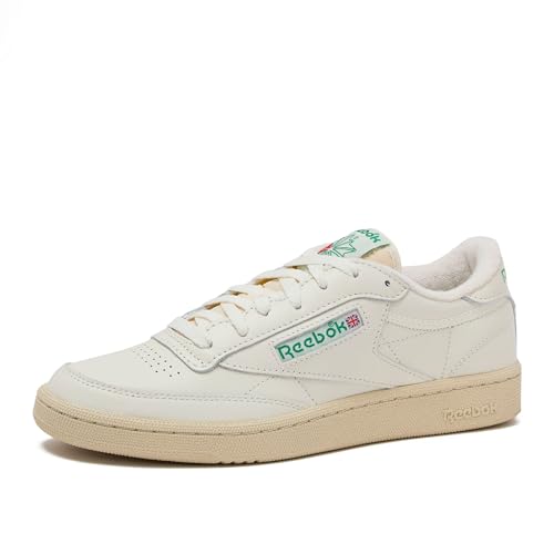 Reebok Mens Club C 85 Vintage Tennis Sneakers - Top Chalk / Paperwhite / Glen Green - Size 7-15