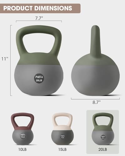 PAETA Soft Kettlebell 45lbs - Colorful Heavy Duty Floor-Friendly Home Workout