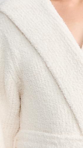Barefoot Dreams CozyChic Ribbed Hooded Robe - Unisex Lounge & Bath Wrap, Cream, Size Variations