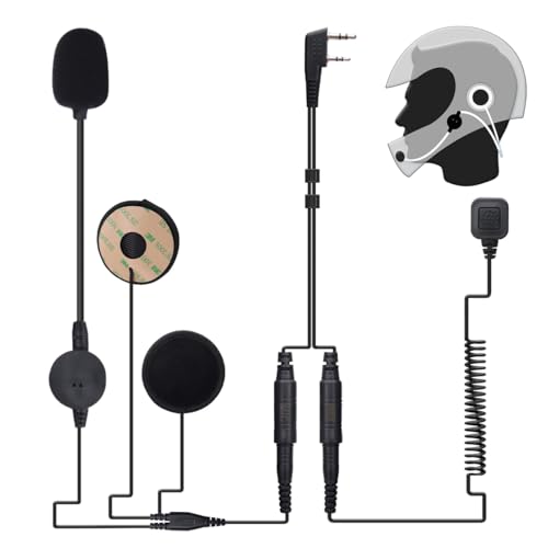 Rugged Helmet Headset with Microphone for Two-Way Radio Communication