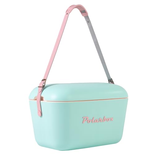 Polarbox Cyan Baby Rose 20L Retro Picnic Cooler Bag Portable Ice Chest for Camping & Travel