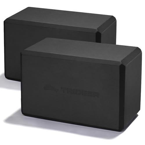 Yoga Blocks 2 Pack with Non-Slip Foam Support - Black