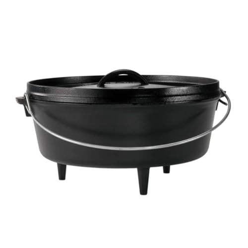 Lodge 6 Quart Pre-Seasoned Cast Iron Deep Camp Dutch Oven with Lid