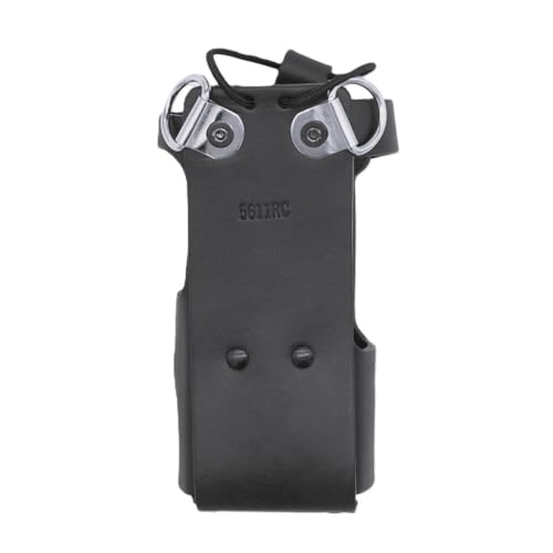 Boston Leather Firefighter Radio Holder Bundle Black - Anti-Sway & Strap