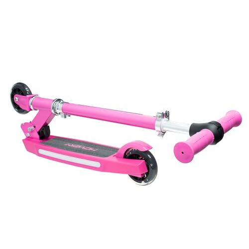 Hover-1 Lunar Kids Folding Kick Scooter with Color-Changing LED Light Up Wheels, Foot Brake, Adjustable Height Handle, and Light Weight Design