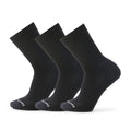 Men Women Rib Crew Socks 3-Pack Large Black – Solid Everyday Sock Set