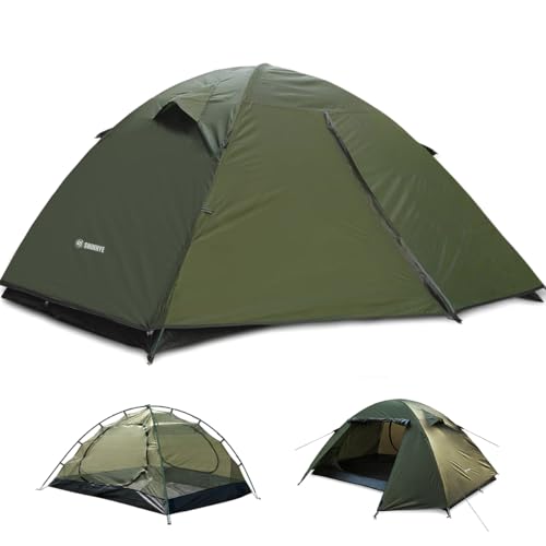 ShinHye 2-Person Green Ultralight Waterproof Dome Backpacking Tent with Easy Setup