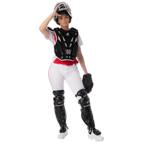 Champro Fastpitch Softball Catcher's Set for Ages 6-9 - Headgear, Chest & Leg Guards
