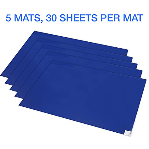 24 x 36 Adhesive Mats (150 Sheets) - Blue Tack Mats for Dust Removal - for Lab, Home, Construction - Variation: 24x36 Inch Blue