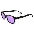 Biker Sunglasses with Purple Lenses and Black Frames - Larger Fit
