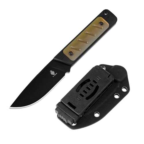 Kizer Smolt Fixed Blade Knife with Sheath - D2 Steel, Micarta & PEI Handle, 2.93" Drop Point