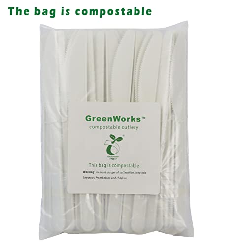 GreenWorks 1000 Bulk Compostable 7-Inch CPLA Knives Disposable Cutlery