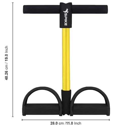 Spike Tummy Trimmer Pedal Resistance Band with Handle - Black Variation