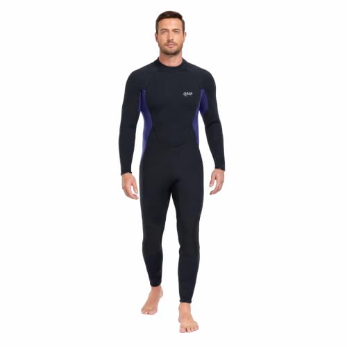 SANYIYIBA 3/2mm Neoprene Wetsuit for Men Navy Blue Large Full Body Scuba Suit