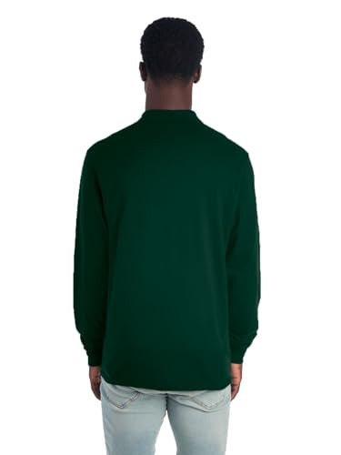 Jerzees Men's Dri Power Cotton Blend Polo Shirt - Large, Forest Green, Long Sleeve