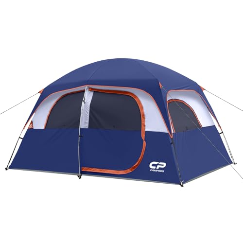 Blue CAMPROS CP 6-Person Waterproof Family Camping Tent - Spacious & Durable