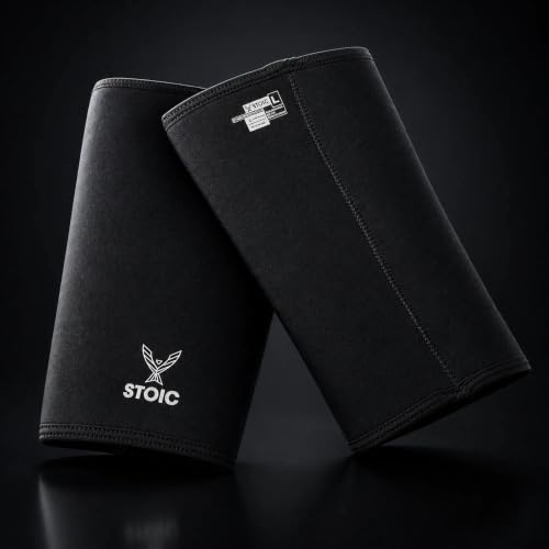 Neoprene Knee Sleeves for Weightlifting Support - Black, Medium 36.5-39 CM
