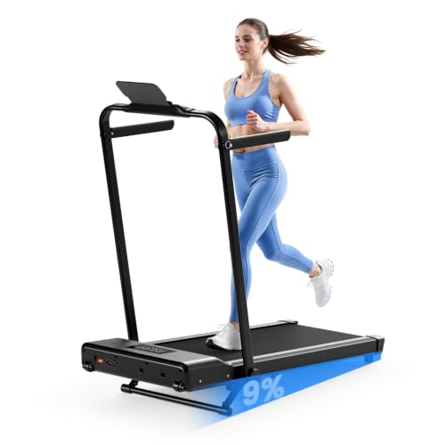 Lacuffy AS03 Jet Black Folding Under Desk Treadmill with 3.0HP Quiet Motor