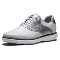FootJoy Women's Traditions Spikeless Golf Shoe - White/Silver 8 - Previous Season Style