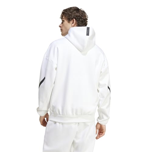 adidas Men's Z.N.E. Full-Zip Hoodie Jacket - Medium White