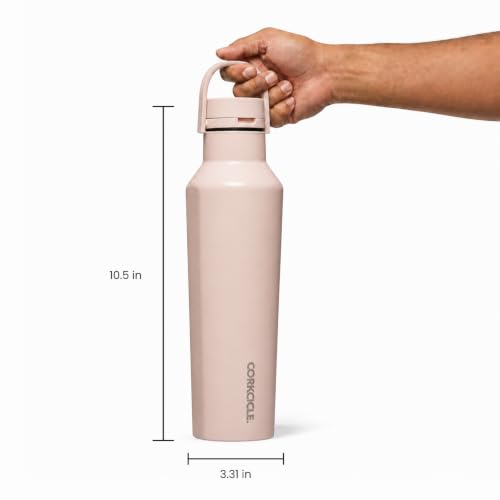 Corkcicle Sport Canteen 20oz Water Bottle Pink Hydrangea - Insulated & Leakproof