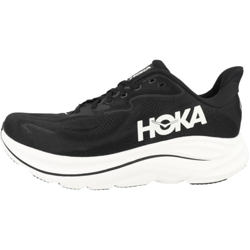 Hoka Clifton 10 Running Shoes for Men - Black & White, Size 11