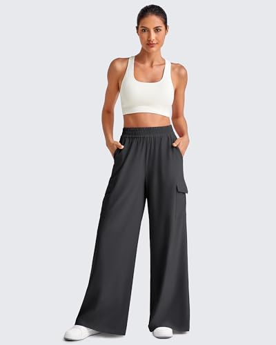 Women’s Lightweight Wide Leg Summer Pants - Black, Small, 5'2"-5'4.5" | Elastic Waist