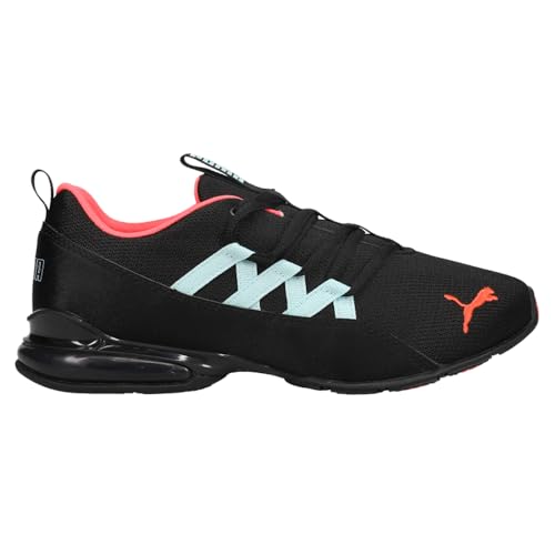 Women's PUMA Riaze Prowl Palm Mesh Shoes - Black, Pink, Aquamarine, Size 9