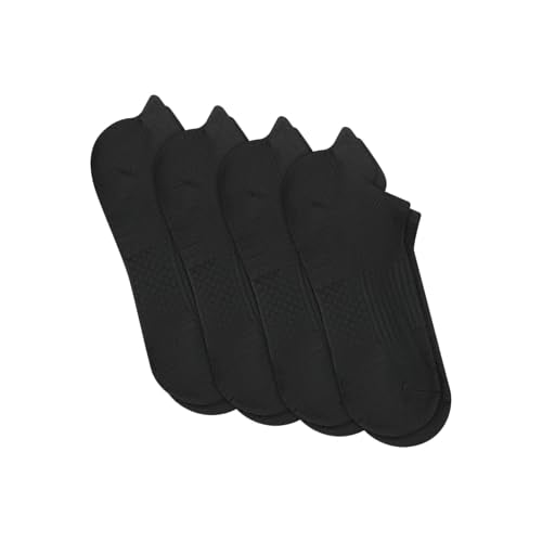 Hanes Men's Cushioned Ankle Socks Pack - Black Heel Shield, Size 6-12, Moisture-Wicking & Impact Zone Support