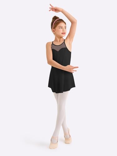 Girls Ballet Leotard with Removable Skirt Toddler Dance Outfit 3T-10Y Black 9-10 Years