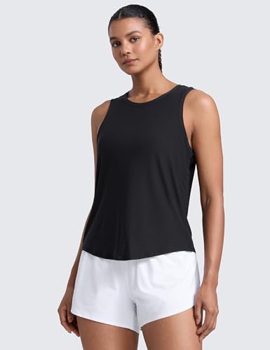 Open Back Workout Tank Top for Women - Small Black Cloudweight Fitness Top