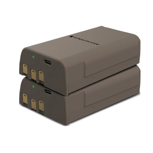 Stealth Cam Rechargeable 12V Lithium Battery Cartridge for Trail Cameras 2-Pack