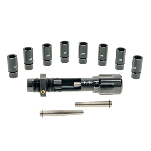 Frankford Arsenal Universal Bullet Seating Die for .224 to .338 Caliber with Micrometer Stem and Storage Case for Reloading, Black
