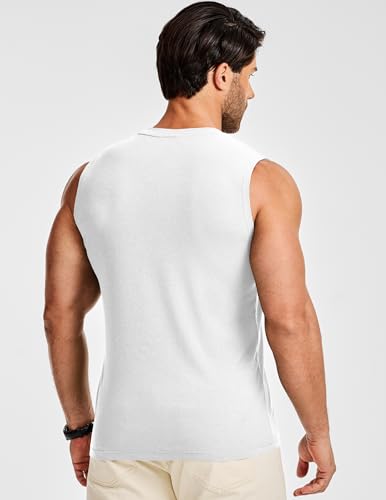 Mens Sleeveless Ribbed Tank Top Fitness Workout Muscle Fit Gym Shirt