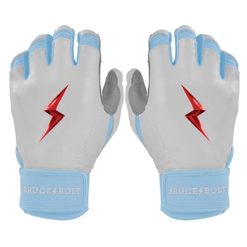 Bruce Bolt Signature Series Youth Large Batting Gloves - White & Happ