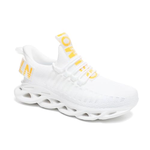 Men's Breathable Slip-On Walking Shoes - White 10.5 Lightweight Casual Sneakers
