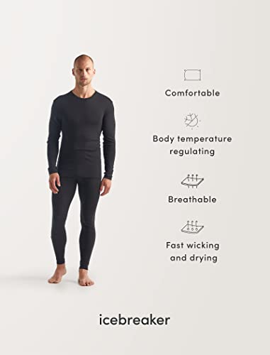 Icebreaker Merino 150 Anatomica Long Sleeve Crewe - Large Black