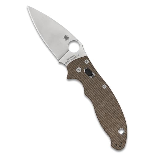 Spyderco Manix 2 Folding Pocket Knife CPM Cru-Wear Brown Canvas Micarta