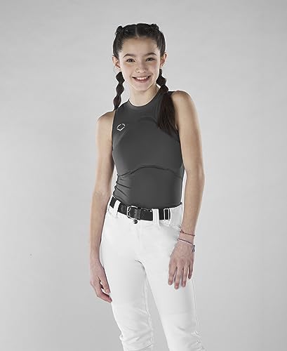 EvoShield Girls Racerback Chest Guard Medium Grey - Youth Protective Sports Gear