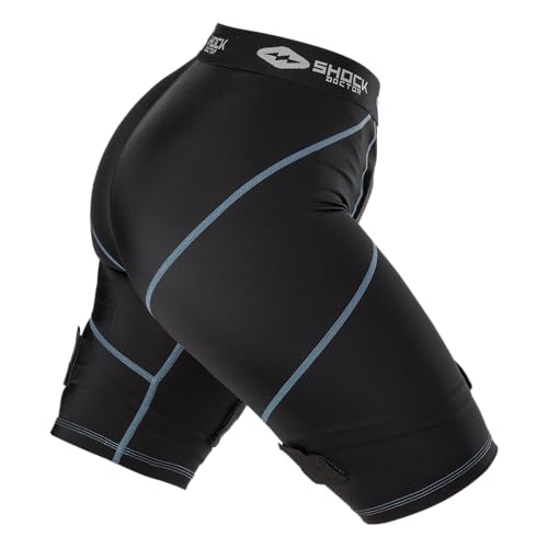 Girl's Compression Hockey Short with Pelvic Protector - Large, Black