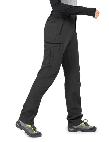 Women's Fleece-Lined Hiking Pants Water Resistant Windproof 3X-Large Dark Grey