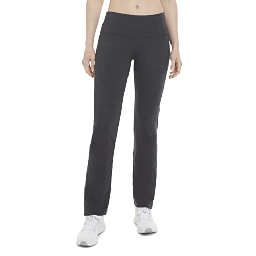 Women's Cotton Stretch Yoga Pants Large Charcoal Heather - Energy Zone
