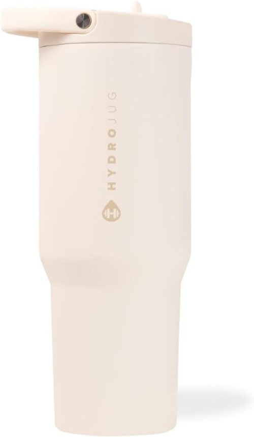 HydroJug Sport - 32oz Stainless Steel Tumbler with Straw | Vacuum Insulated & Leakproof, Cream