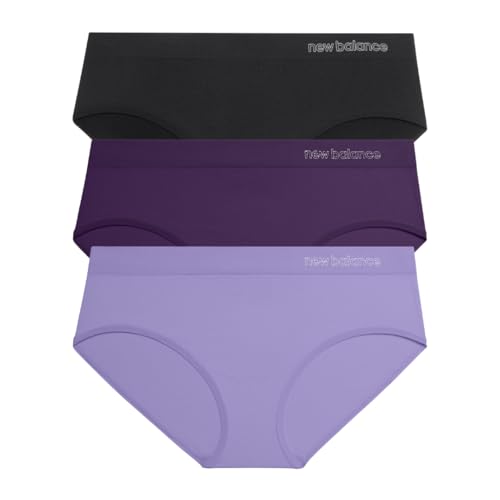 New Balance Women's Performance Hipster 3 Pack Large Black Purple Violet