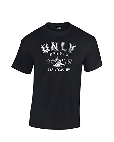 UNLV Rebels NCAA Slant 100% Pre-Shrunk Short Sleeve T-Shirt - Large, Black